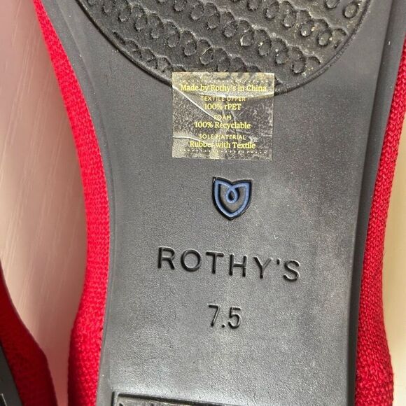 Rothy’s the square toe flats cardinal red 7.5 - Picture 11 of 12